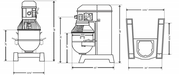 Dutchess DUT/M-140W 140 Quart Planetary Mixer w/Elec Lift, 208-240/60/3, 6HP, 16.3 amps (Floor Model) - Top Restaurant Supplies