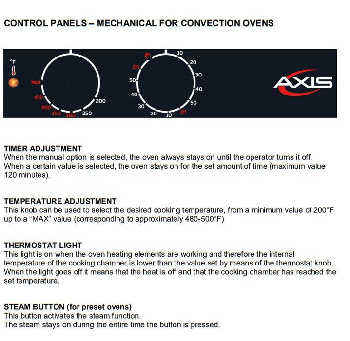 Axis AX-CL10M Full Size Combi Oven Manual Controls - Reversing Fans - 10 Shelves - Top Restaurant Supplies