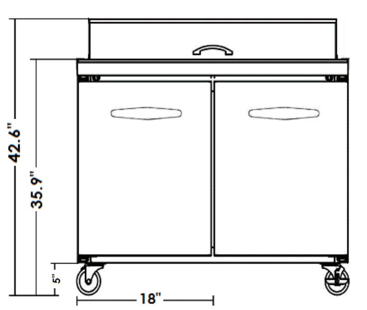 KOOL-IT KST-36-2  SANDWICH PREP TABLE - 36in - Top Restaurant Supplies