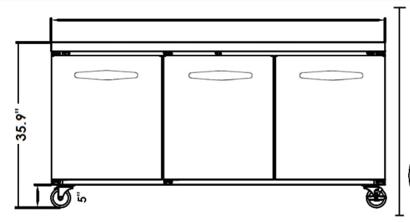 Kool-It KUCR-72-3 72??Undercounter Refrigerator, 20.2 Cu. Ft. - Top Restaurant Supplies