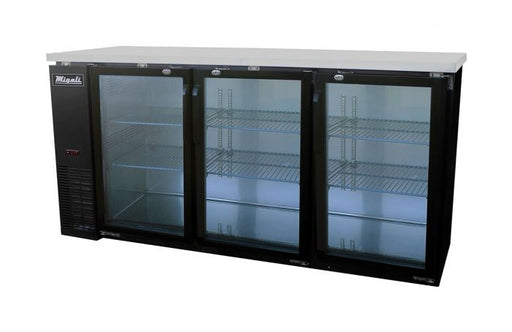 Migali 72" Glass Door Back Bar Refrigerator, Competitor Series  C-BB72G-HC - Top Restaurant Supplies