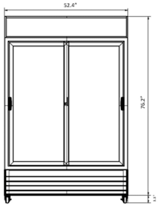 Kool-It KGM-50 Double Glass Door Cooler, 52.3" Wide, 43.8 Cu. Ft. - Top Restaurant Supplies