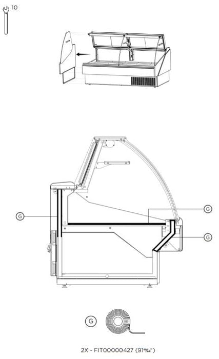 Hydra Kool KPM-CG-80-S Deli Products and Packaged Meat Curved Glass Deli Case - Top Restaurant Supplies