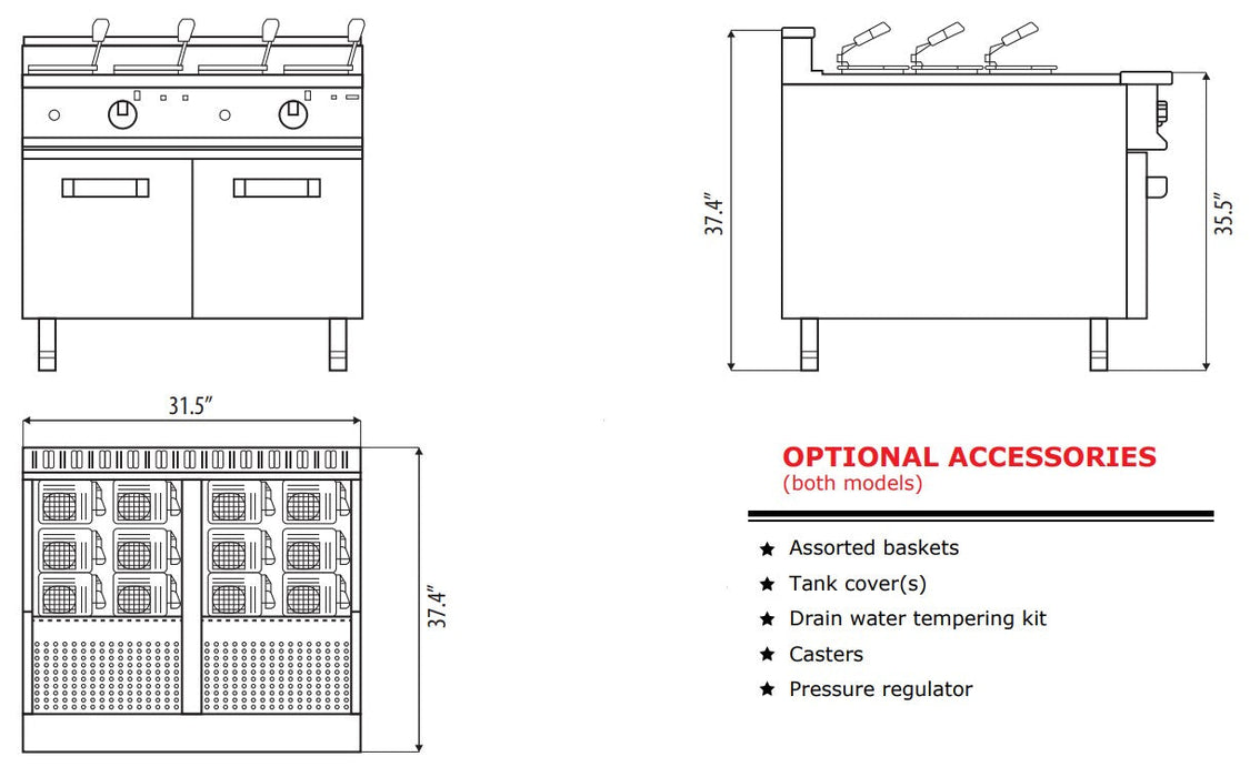 AXIS AX-GPC-2 Double Pasta Cooker - Gas - Top Restaurant Supplies