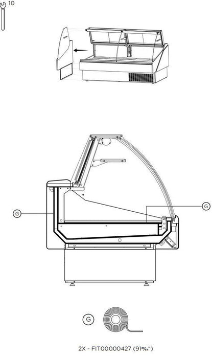 Hydra-Kool KFM-CG-50-S Fresh Meat Curved Glass Deli Case - Top Restaurant Supplies