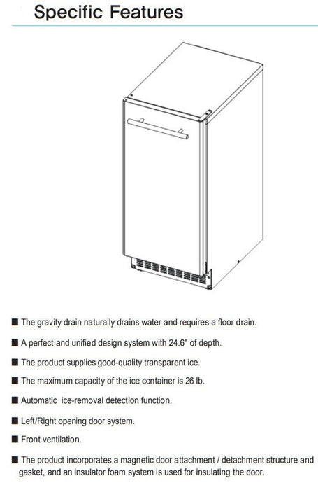 Kool-It KOU-70-AB Undercounter Outdoor Ice Maker, 66 Lbs. Per Day, undercounter, bell-shaped ice - Top Restaurant Supplies