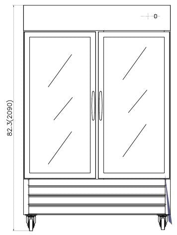IKON IB54RG Double Glass Door Bottom Mount Refrigerator, 53.9" Wide, 43.9 Cu. Ft. - Top Restaurant Supplies