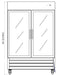IKON IB54RG Double Glass Door Bottom Mount Refrigerator, 53.9" Wide, 43.9 Cu. Ft. - Top Restaurant Supplies