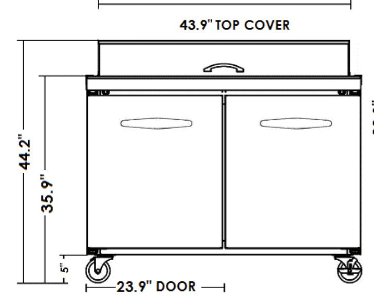KOOL-IT KSTM-48-2  SANDWICH PREP TABLE - MEGATOP - 48in - Top Restaurant Supplies