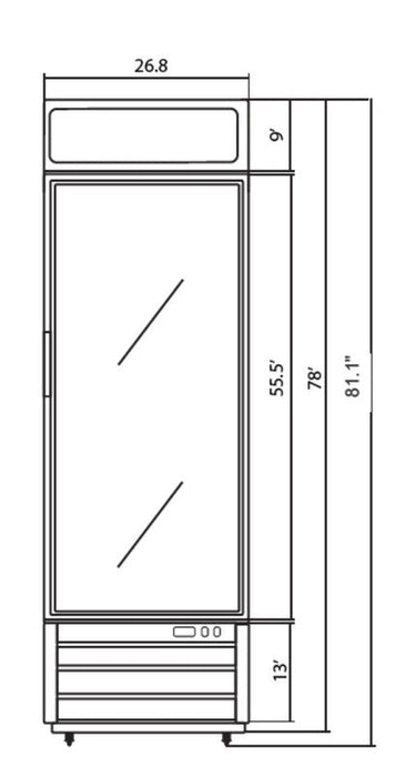 Kool-It KGF-23 Single Glass Door Freezer, 26.8" Wide, 19.2 Cu. Ft. - Top Restaurant Supplies