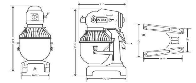 Dutchess DUT/AV-02 20 Quart Counter Top Planetary Mixer, 115/60/1, 1/2HP, 10.98 amps - Top Restaurant Supplies