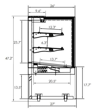 Kool-It KBF-36D Flat Glass Display Case, 35.4" Wide, 10 Cu. Ft. - Top Restaurant Supplies