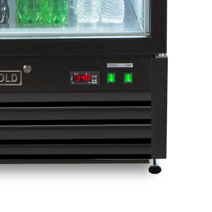 MXM1-23RBHC Maxx Cold Single Door, Glass Door Refrigerator Merchandiser, Black, 23 Cu ft - Top Restaurant Supplies