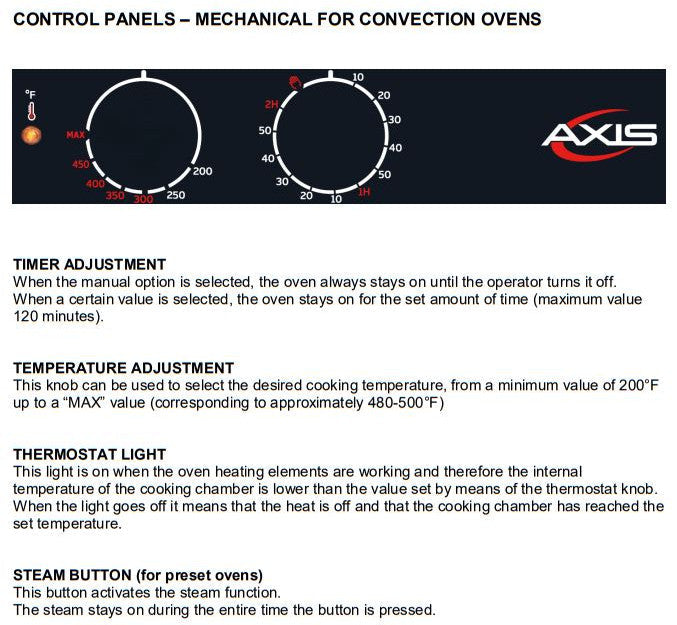 Axis AX-513RH Half Size Convection Oven with Humidity, Manual Controls, Reversing Fan, 3 shelves - Top Restaurant Supplies