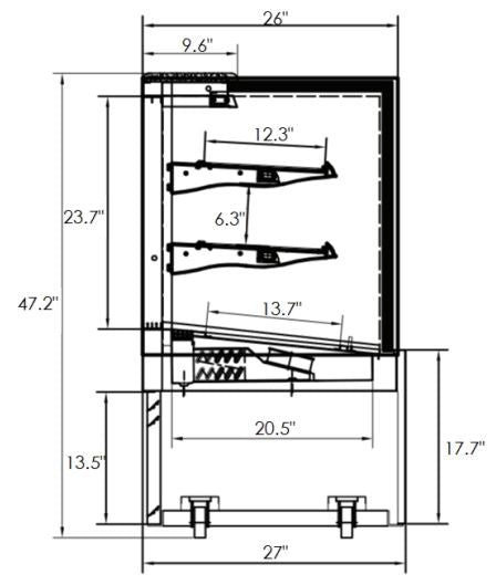 Kool-It KBF-60 Flat Glass Display Case, 59" Wide, 17.6 Cu. Ft. - Top Restaurant Supplies