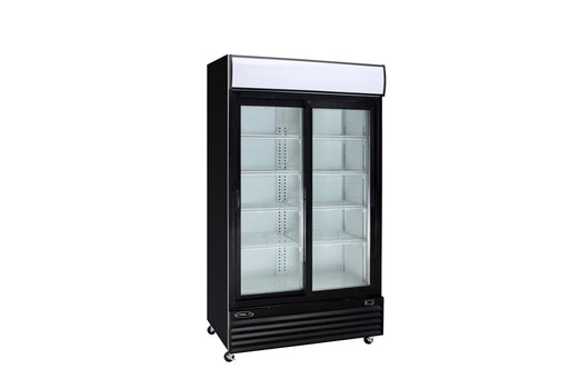 Kool-It KSM-36 Double Glass Door Cooler, 44.5" Wide, 31 Cu. Ft. - Top Restaurant Supplies