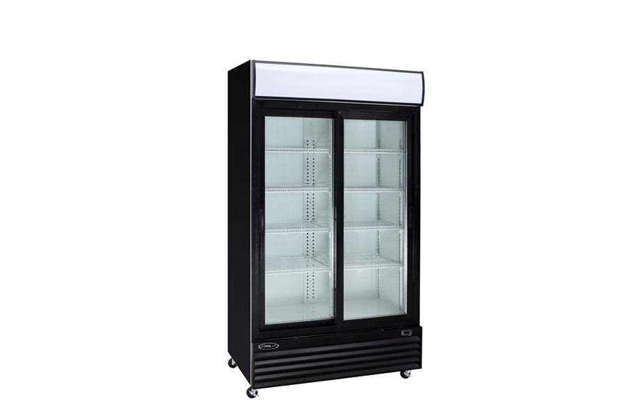 Kool-It KSM-36 Double Glass Door Cooler, 44.5" Wide, 31 Cu. Ft. - Top Restaurant Supplies