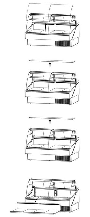 Hydra-Kool KFM-CG-50-S Fresh Meat Curved Glass Deli Case - Top Restaurant Supplies