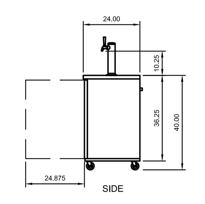 Arctic Air ADD60R-2 61" Two Door Double Tap Black Direct Draw Beer Dispenser, 16.7 Cu. Ft. - Top Restaurant Supplies