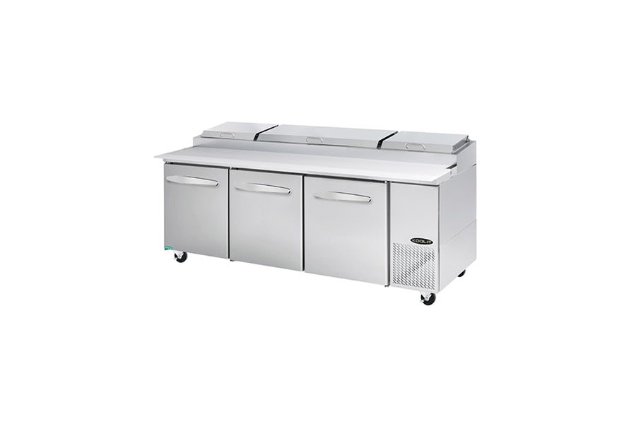 KOOL-IT KPT-93-3  PIZZA PREP TABLE - 93in WITH PANS - Top Restaurant Supplies