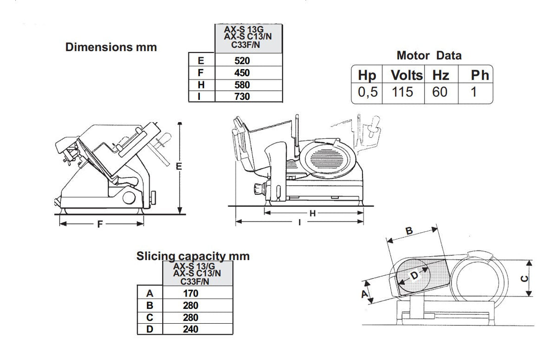 Axis AX-S13GA 13'' Auto Slicer - Top Restaurant Supplies