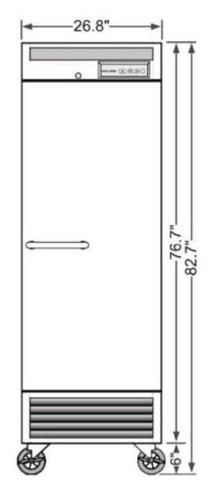 Kool-It KBSR-1 Single Door Refrigerator Bottom Mount, 26.8" Wide, 18.9 Cu. Ft. - Top Restaurant Supplies