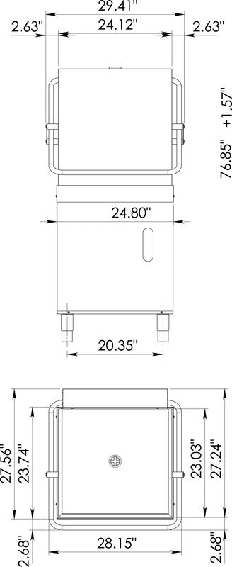 Jet-Tech EV22 High Temp Door Type Dishwasher w/ Built-In Booster, 208-240v/1ph - Top Restaurant Supplies