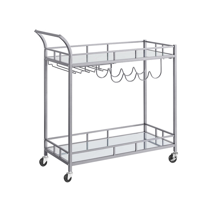 VASAGLE Wine Cart with 2 Mirrored Shelves - Top Restaurant Supplies