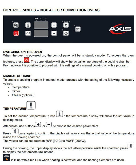 Axis AX-824RH Full Size Convection Oven with Humidity Manual Controls - Reversing Fans - 4 shelves - Top Restaurant Supplies