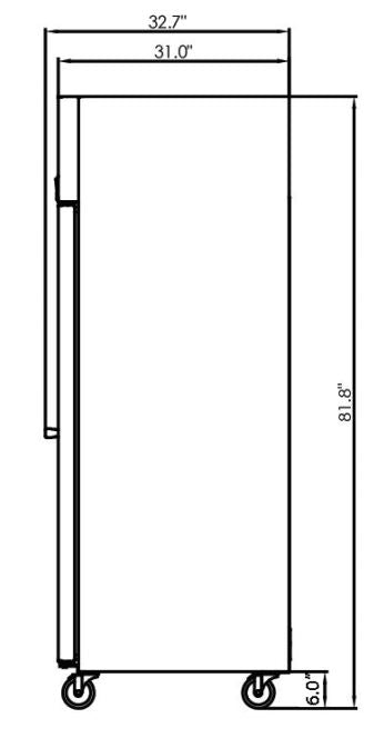 Kool-It KTSF-1 Single Door Freezer Top Mount, 26.8" Wide, 19.4 Cu. Ft. - Top Restaurant Supplies