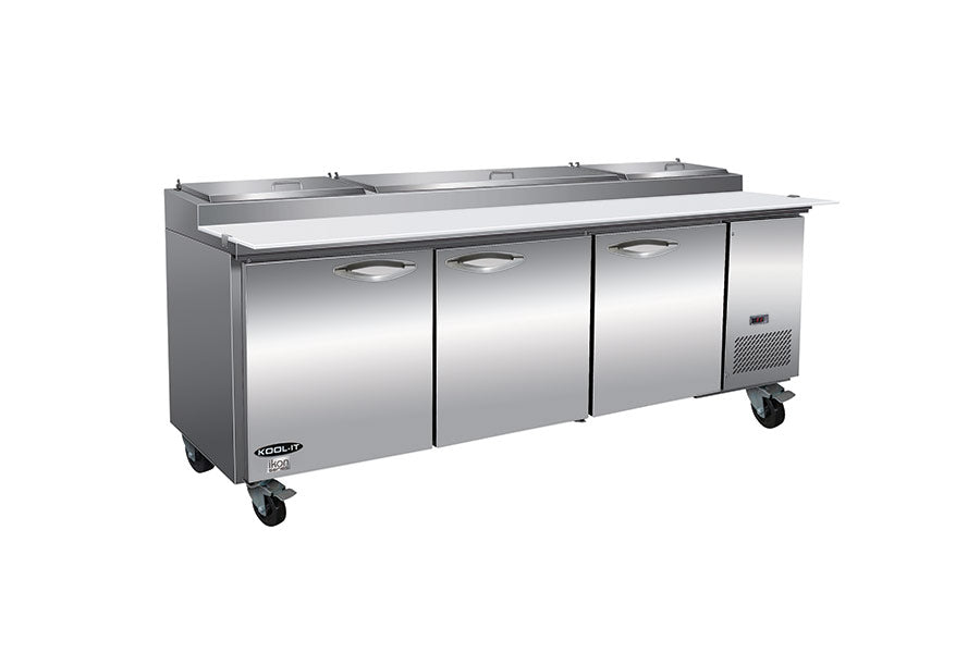 IKON IPP94 Pizza Prep Table, 94.2" Wide, 28.47 Cu. Ft. - Top Restaurant Supplies