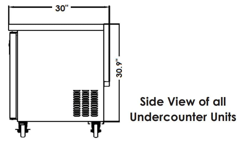 KOOL-IT KUCR-48-2  UNDERCOUNTER REFRIGERATOR - 48in - Top Restaurant Supplies