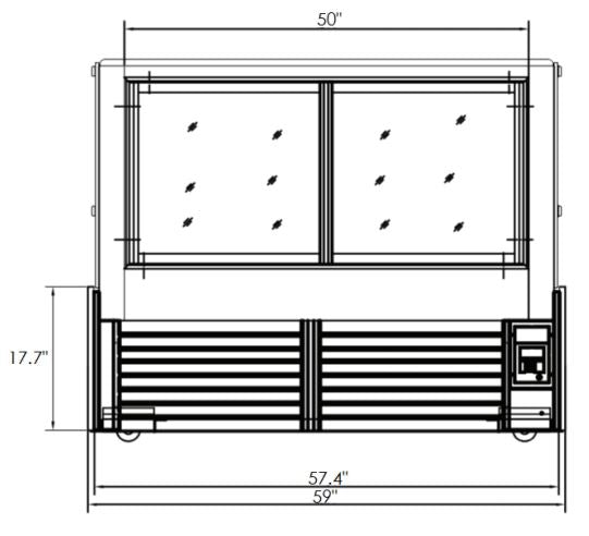 Kool-It KBF-60D Flat Glass Display Case, 59" Wide, 17.6 Cu. Ft. - Top Restaurant Supplies