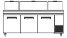 KOOL-IT KPT-93-3  PIZZA PREP TABLE - 93in WITH PANS - Top Restaurant Supplies