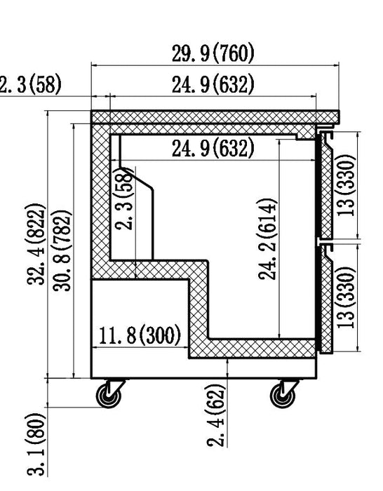 IKON IUC72R Undercounter Refrigerator, 71.7" Wide, 15.6 Cu. Ft. - Top Restaurant Supplies