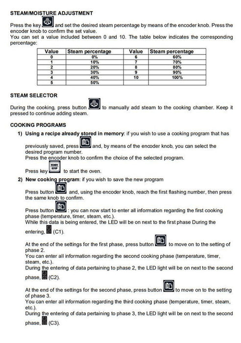 Axis AX-CL10M Full Size Combi Oven Manual Controls - Reversing Fans - 10 Shelves - Top Restaurant Supplies