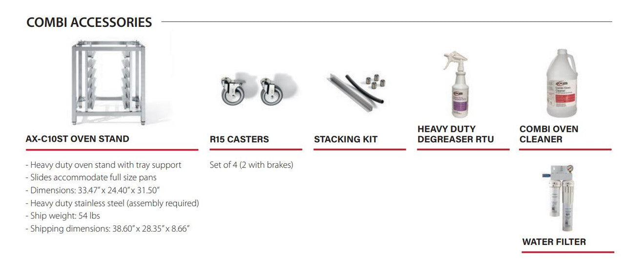 Axis AX-CL10M Full Size Combi Oven Manual Controls - Reversing Fans - 10 Shelves - Top Restaurant Supplies