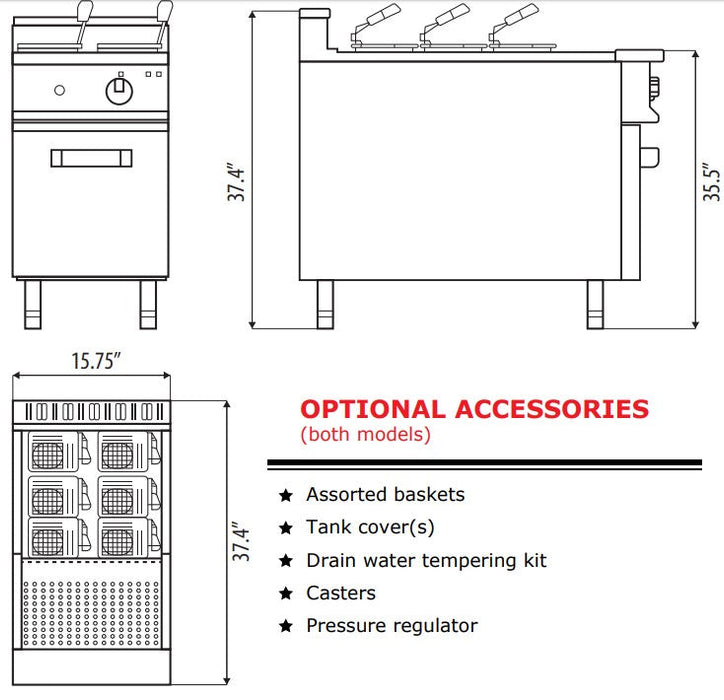 AXIS AX-GPC-1 Single Pasta Cooker - Gas - Top Restaurant Supplies
