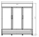 Kool-It KGM-75 Three Glass Door Cooler, 78.2" Wide, 73 Cu. Ft. - Top Restaurant Supplies