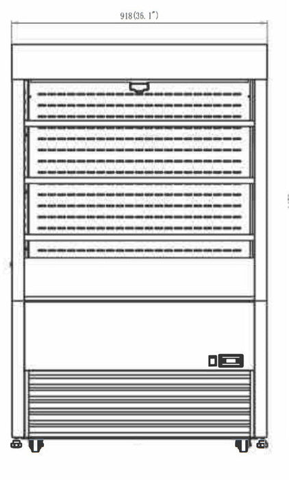 Kool-It KOM-36SS Open Air Merchandiser, 36.2" Wide, 14 Cu. Ft. - Top Restaurant Supplies