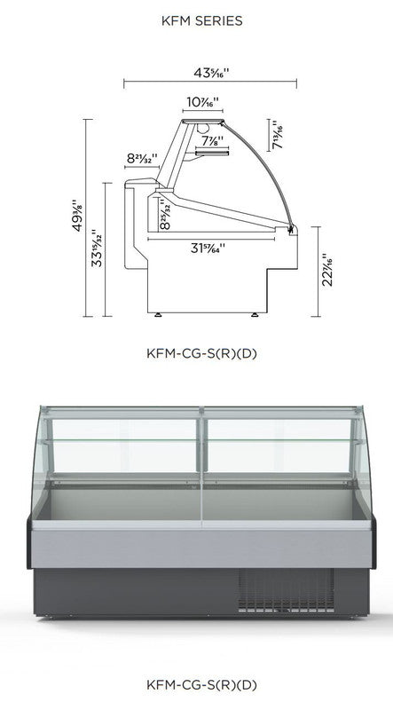 Hydra-Kool KFM-CG-100-S Fresh Meat Curved Glass Deli Case - Top Restaurant Supplies