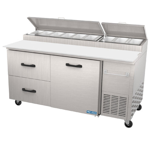 Pro-kold PPT 67-21  Pizza Prep Table, 2 Drawer, 1 Door Prep Table - Top Restaurant Supplies