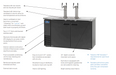 Arctic Air ADD60R-2 61" Two Door Double Tap Black Direct Draw Beer Dispenser, 16.7 Cu. Ft. - Top Restaurant Supplies