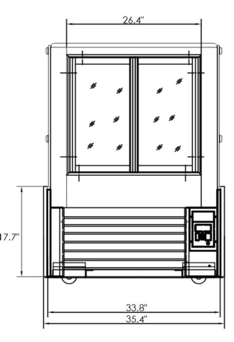 Kool-It KBF-36 Flat Glass Display Case, 35.4" Wide, 10 Cu. Ft. - Top Restaurant Supplies