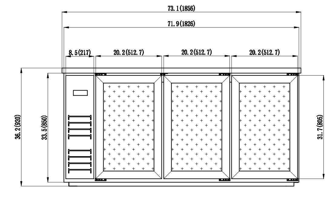 IKON IBB-73-3G-24 Back Bar Swing Door, 73.1" Wide, 17.26 Cu. Ft. - Top Restaurant Supplies