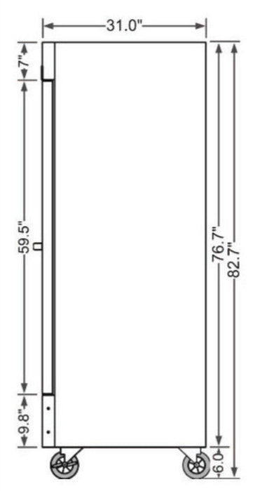 Kool-It KBSR-2 Double Door Refrigerator Bottom Mount, 53.98" Wide, 42.8 Cu. Ft. - Top Restaurant Supplies