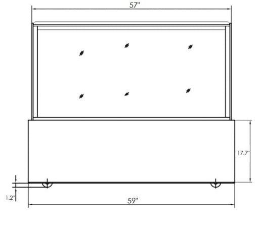 Kool-It KBF-60D Flat Glass Display Case, 59" Wide, 17.6 Cu. Ft. - Top Restaurant Supplies