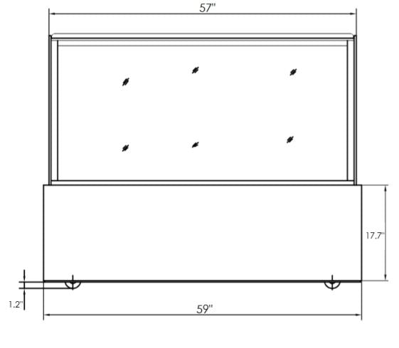 Kool-It KBF-60D Flat Glass Display Case, 59" Wide, 17.6 Cu. Ft. - Top Restaurant Supplies