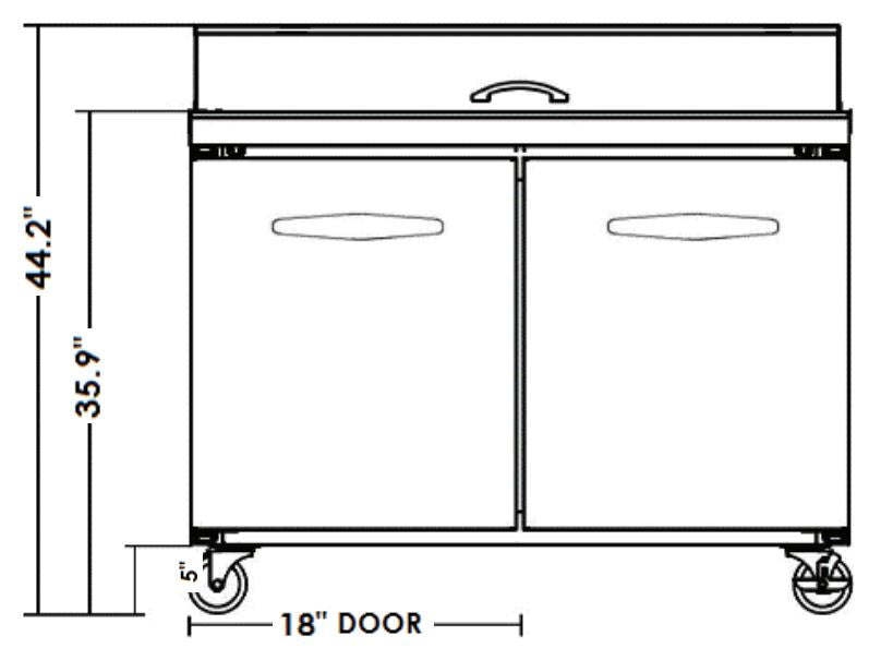 KOOL-IT KSTM-36-2  SANDWICH PREP TABLE - MEGATOP - 36in - Top Restaurant Supplies
