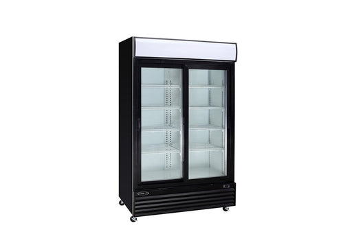 Kool-It KSM-42 Double Glass Door Cooler, 52.3" Wide, 34.1 Cu. Ft. - Top Restaurant Supplies